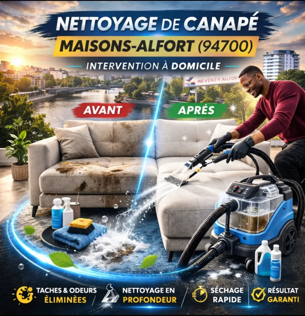 Nettoyage de canapé Maisons-Alfort (94700) à domicile
